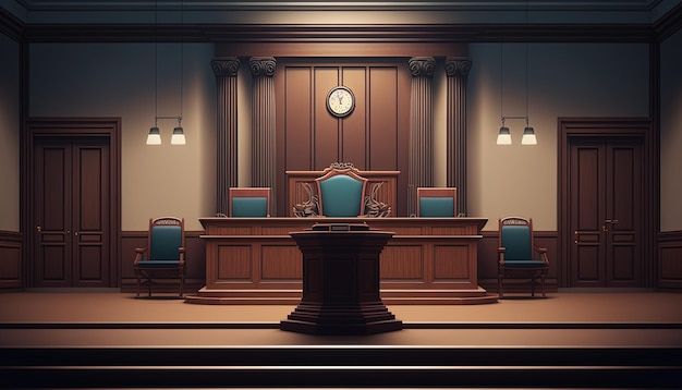 ilustración de detective realizando asistencia a juzgados